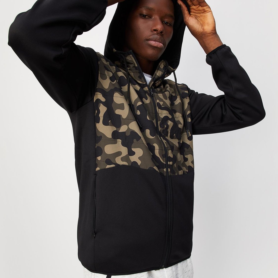 Men Camouflage Printed Hooded Jacket
