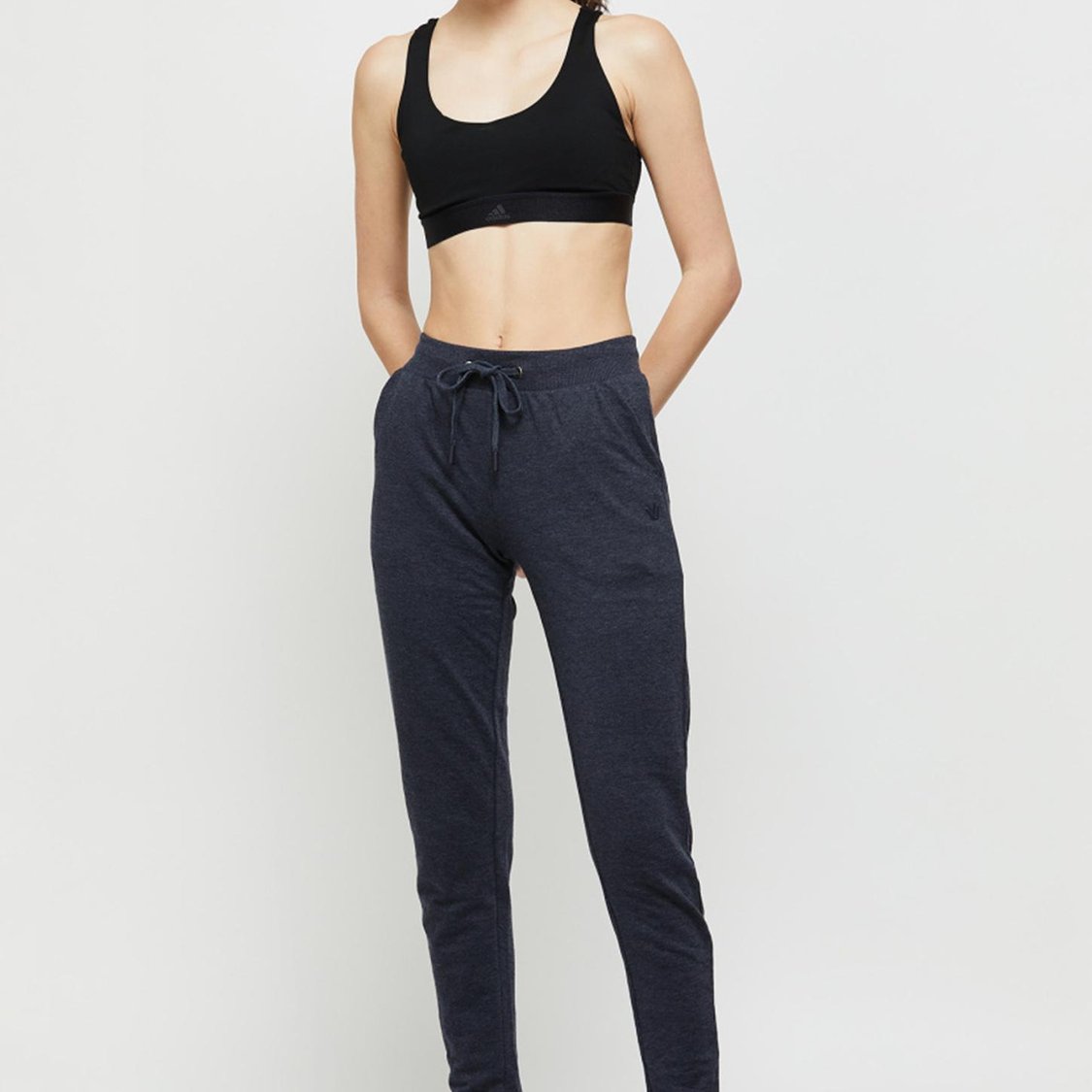 Women Solid Drawstring Waist Track Pants