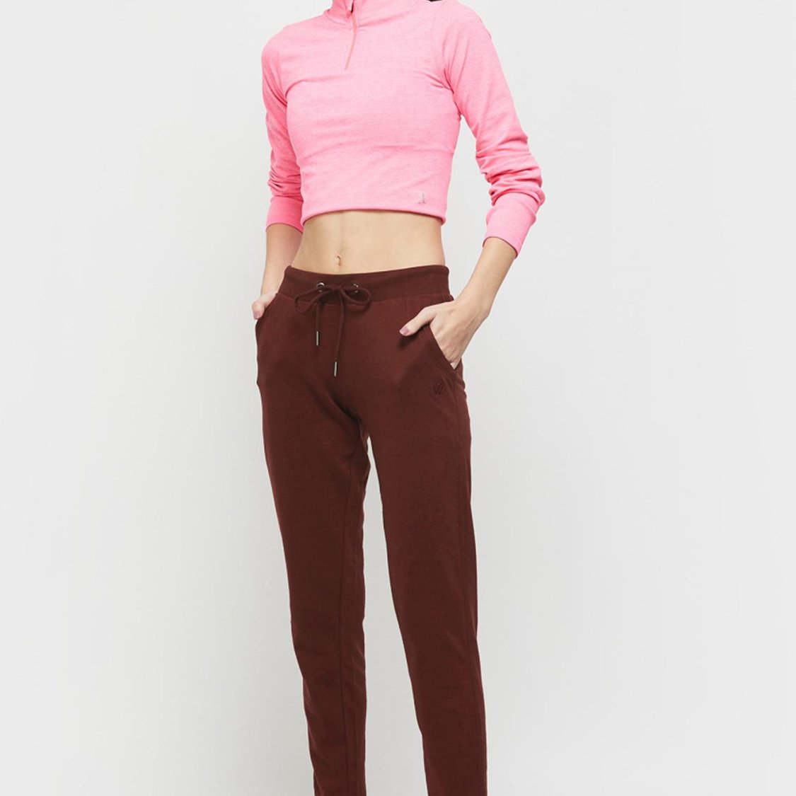 Women Solid Drawstring Waist Track Pants