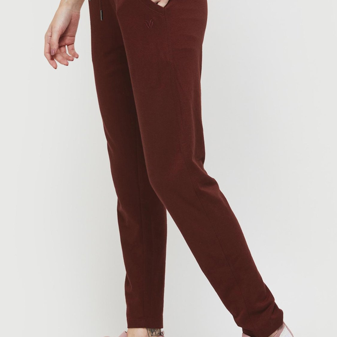 Women Solid Drawstring Waist Track Pants