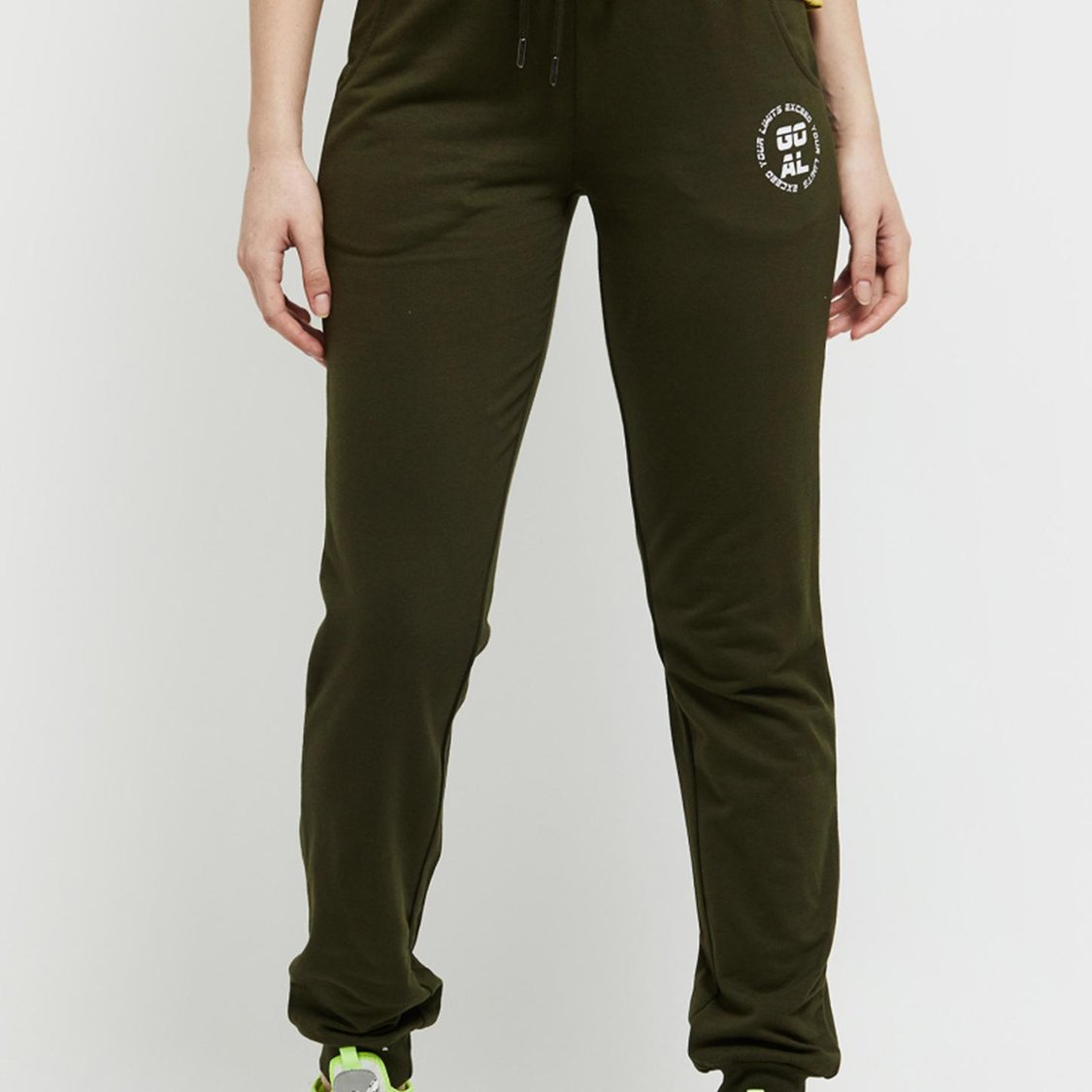 Women Typographic Print Drawstring Waist Joggers