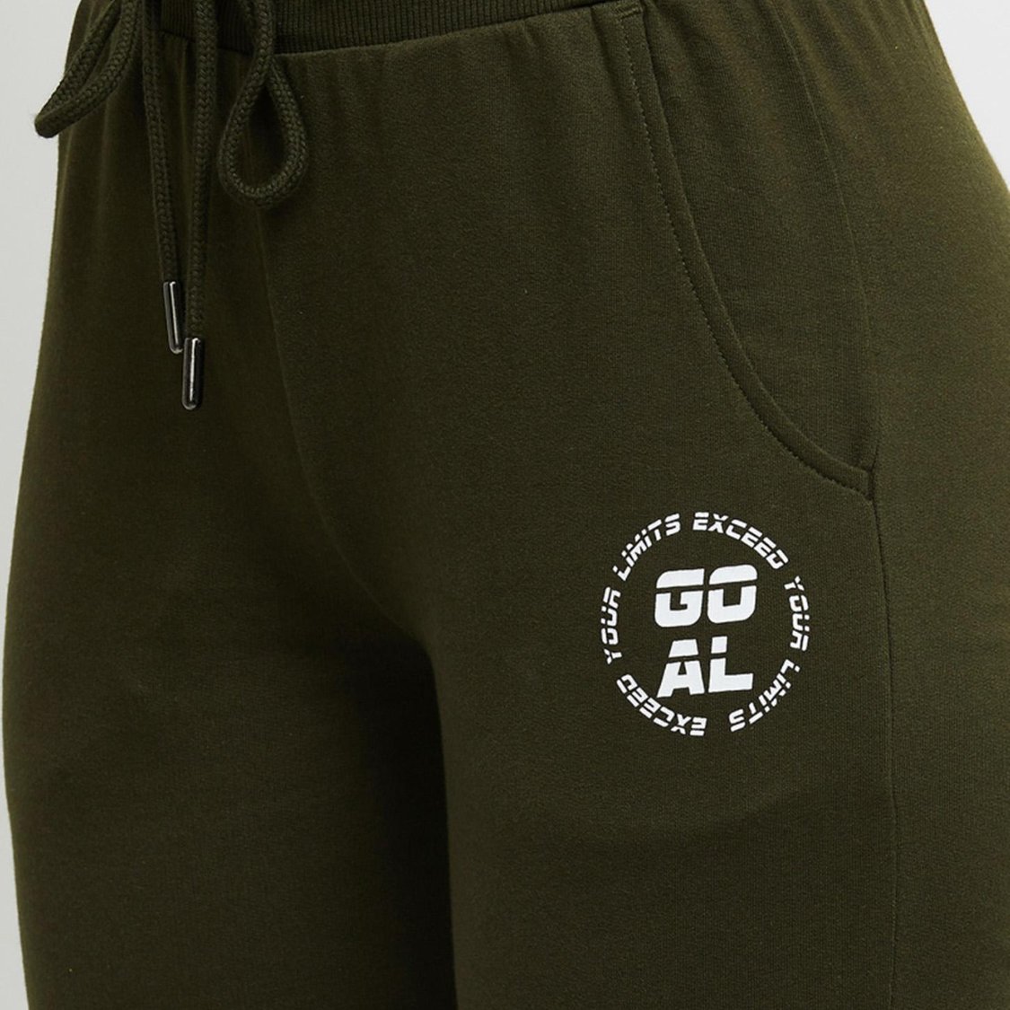 Women Typographic Print Drawstring Waist Joggers