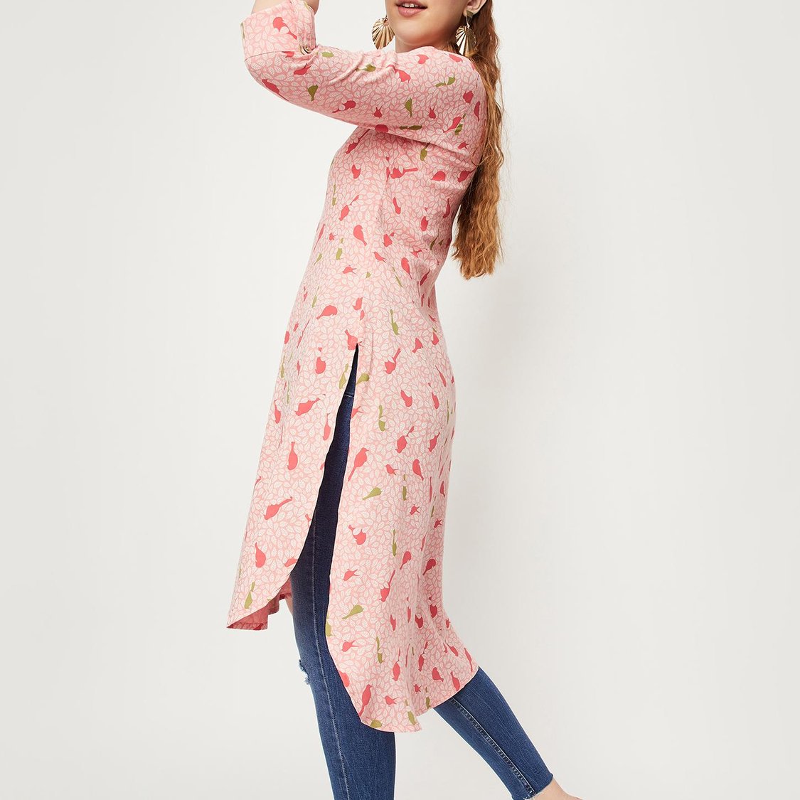 Women Printed High-Low Hem Kurta