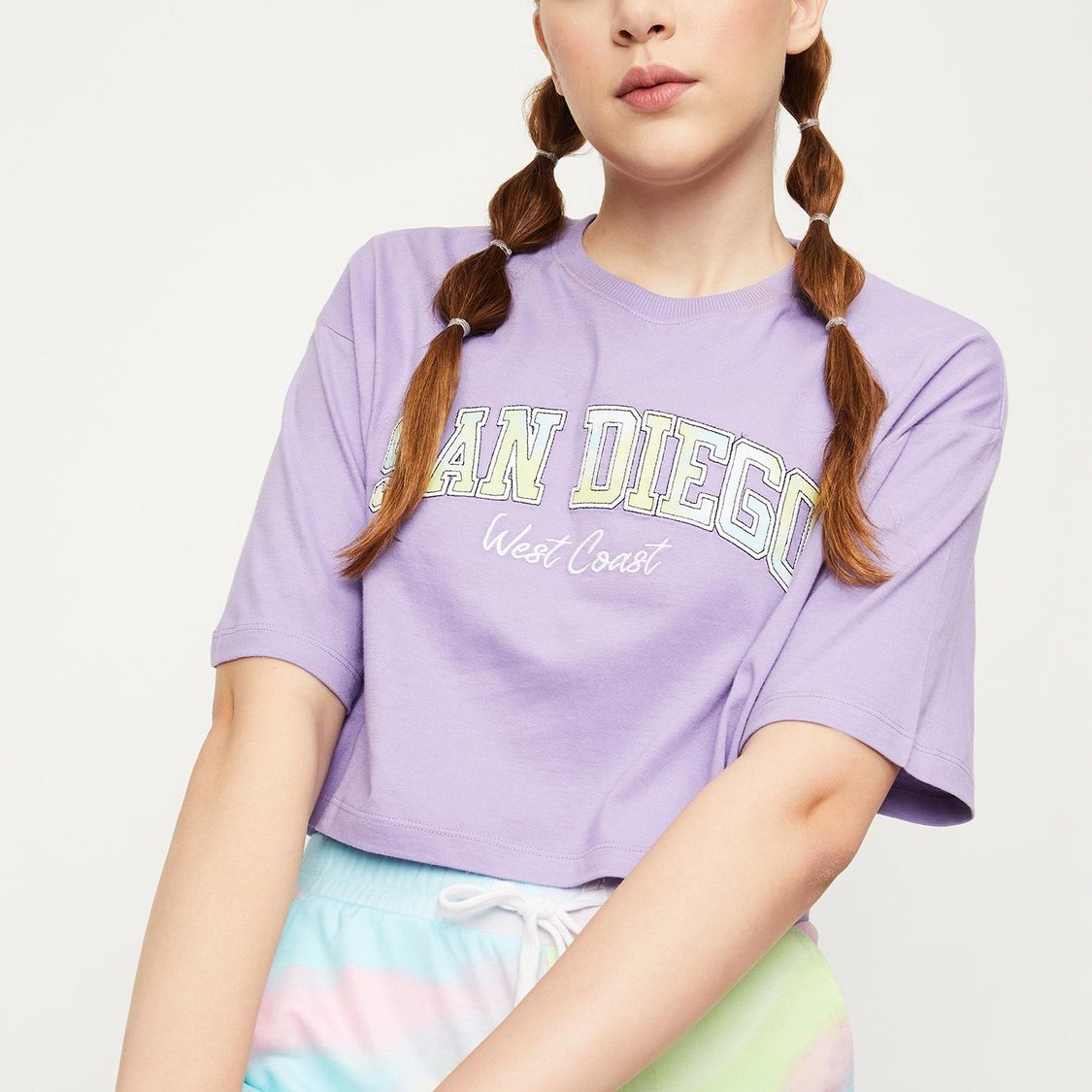 Women Printed Boxy Crop T-shirt
