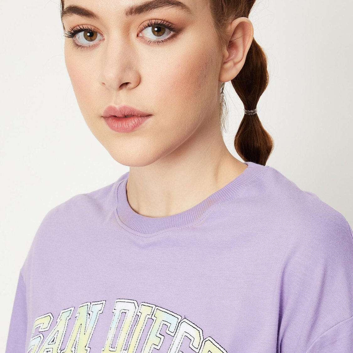 Women Printed Boxy Crop T-shirt