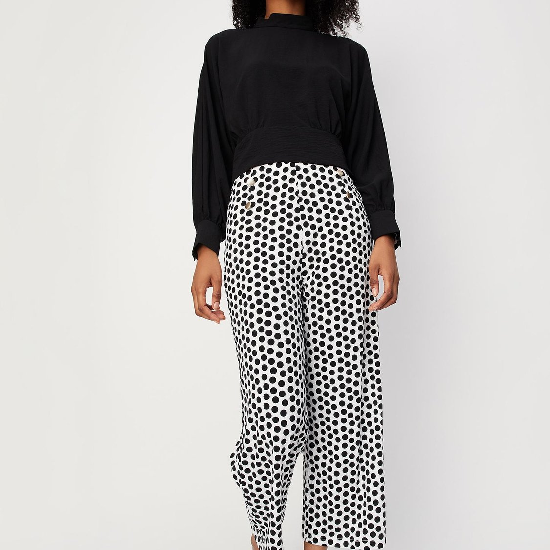 Women Printed Culottes with Button Accents