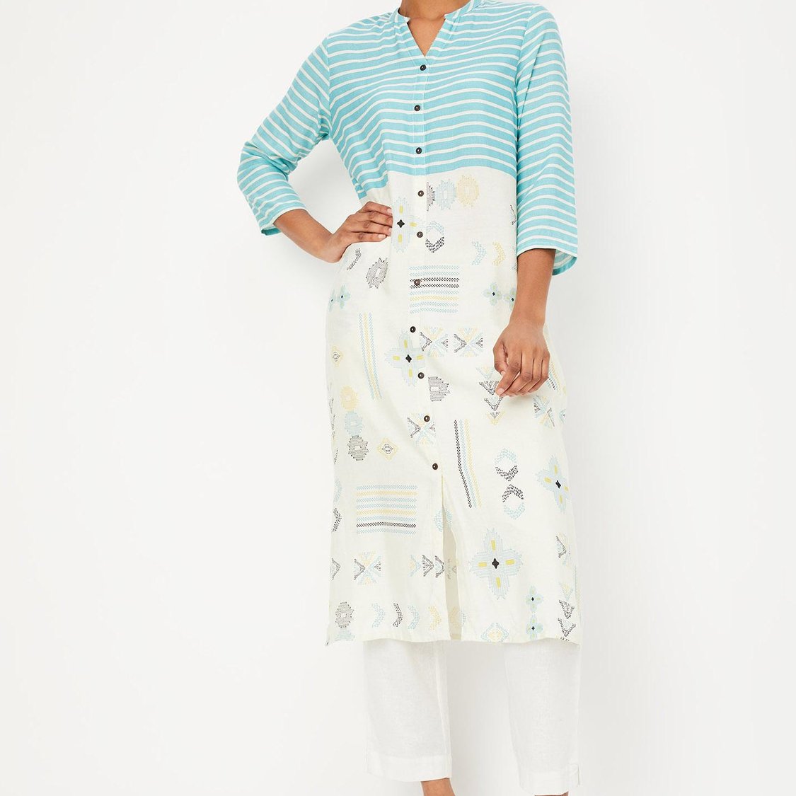 Women Striped Straight Kurta