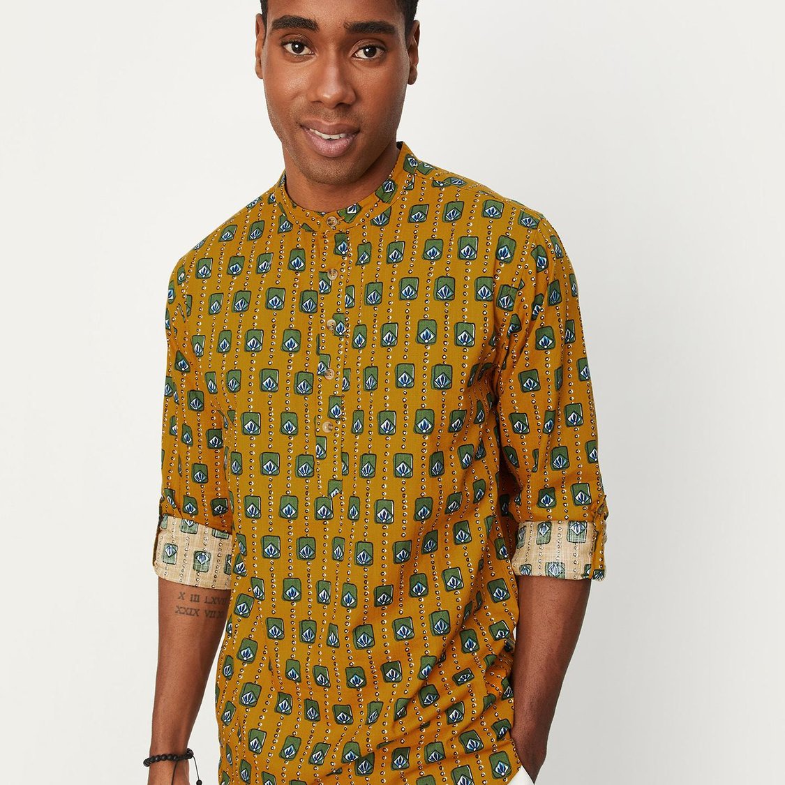 Men Printed Short Kurta
