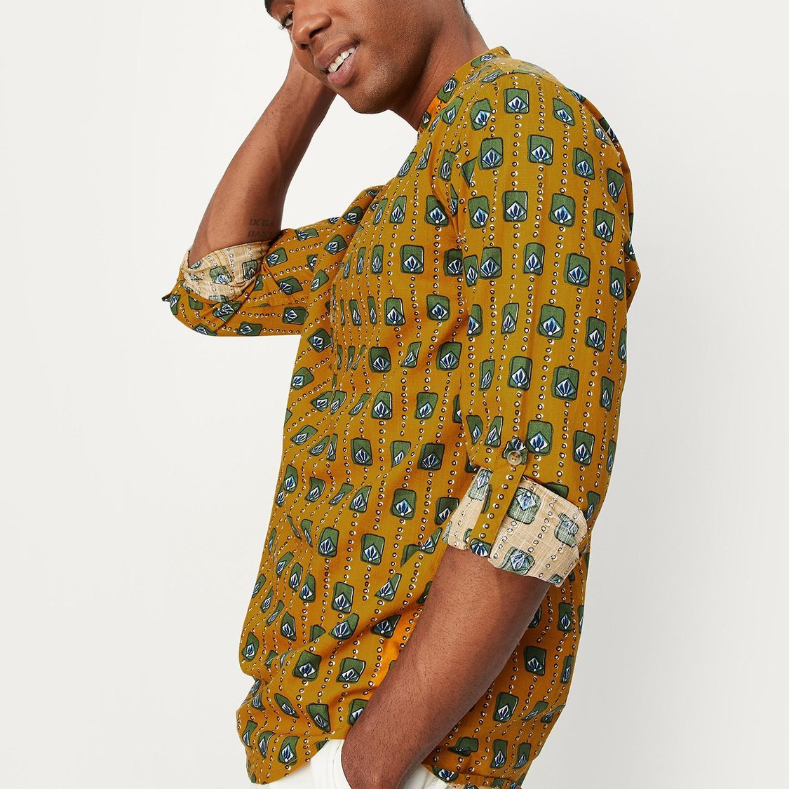 Men Printed Short Kurta