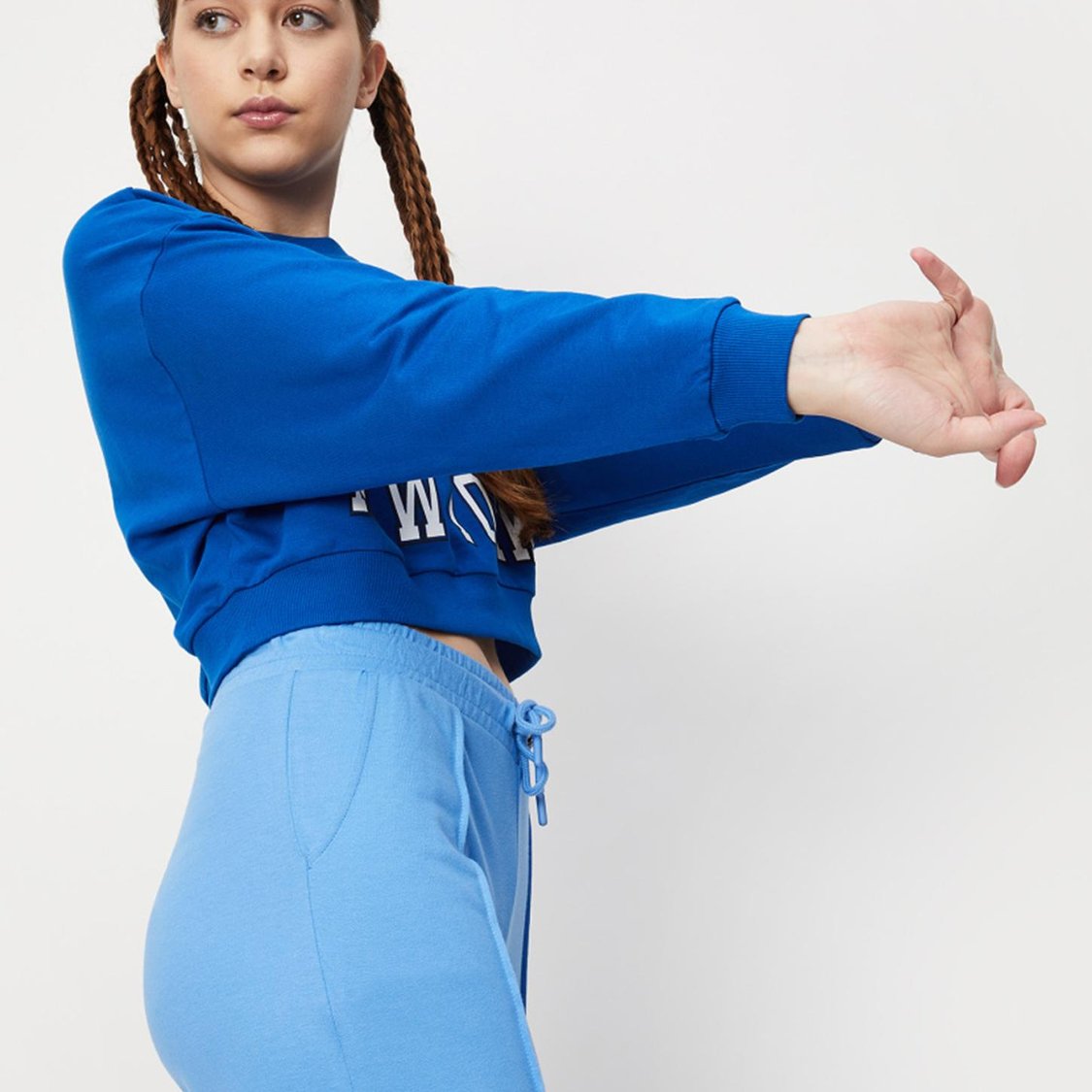 Women Crop Graphic Print Sweatshirt
