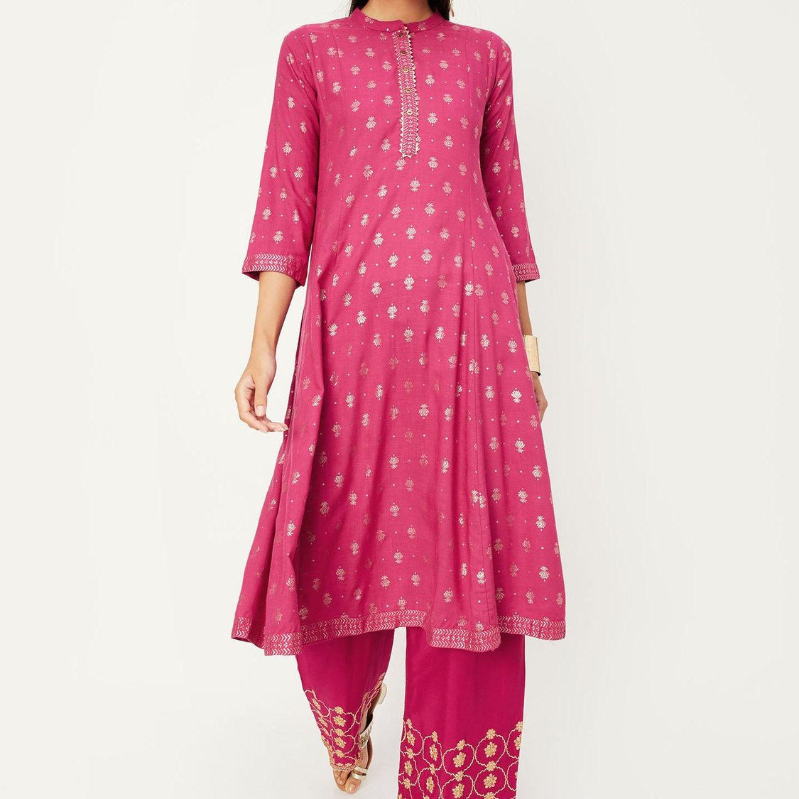 Women Woven Kalidar Kurta