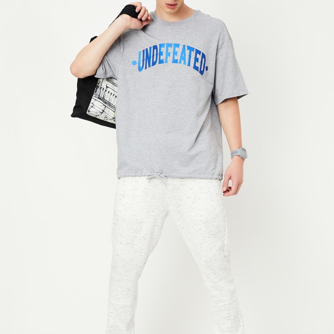 Men Oversized Typographic Print T-shirt