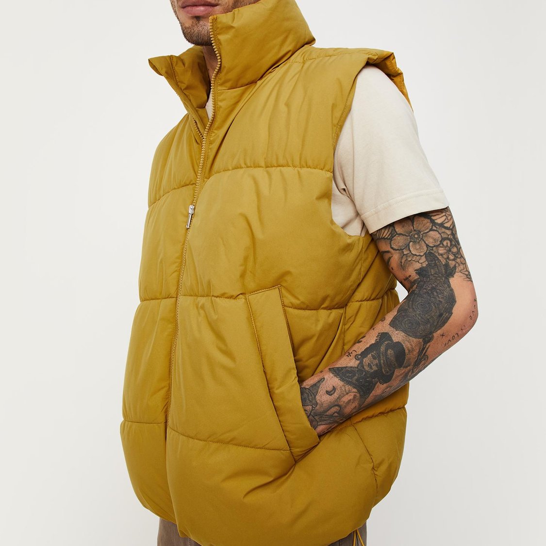 Men Relaxed Fit Bomber Gilet