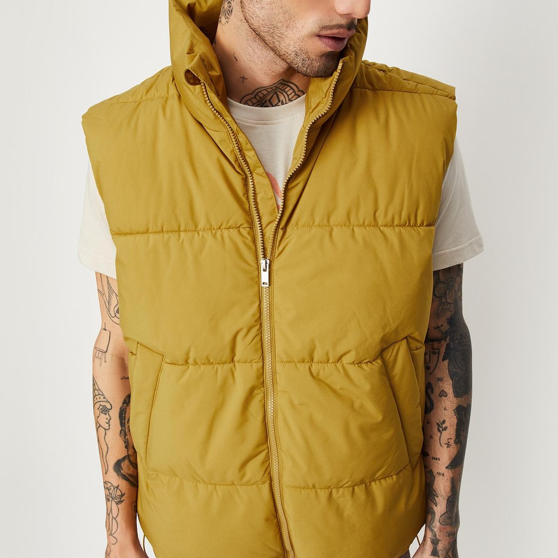 Men Relaxed Fit Bomber Gilet
