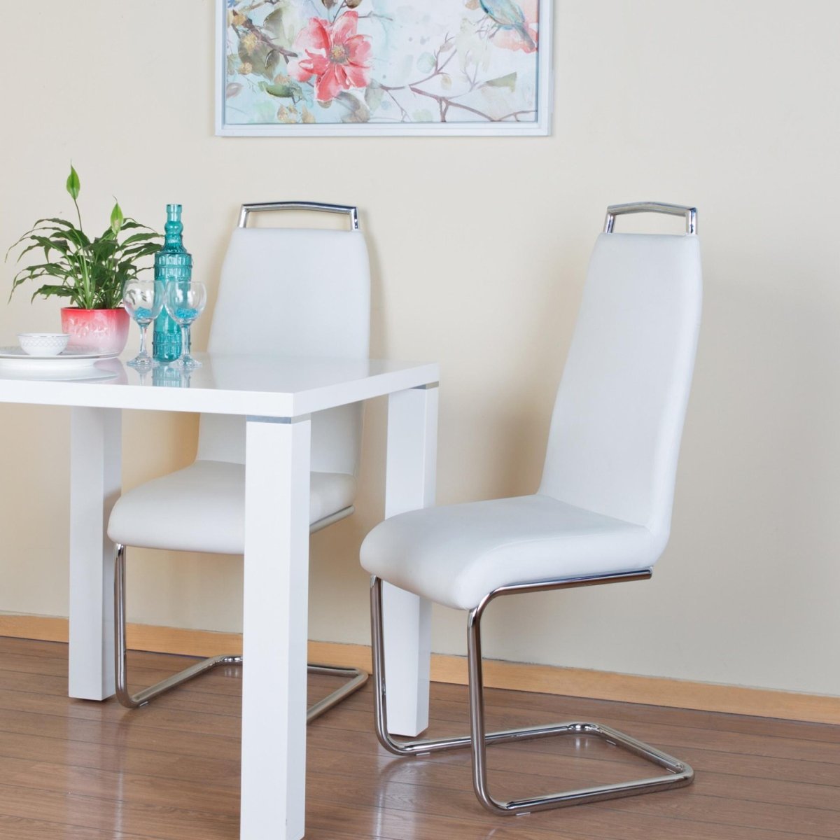 Buy Alaska Set of 2 Faux Leather Dining Chairs - White from Home