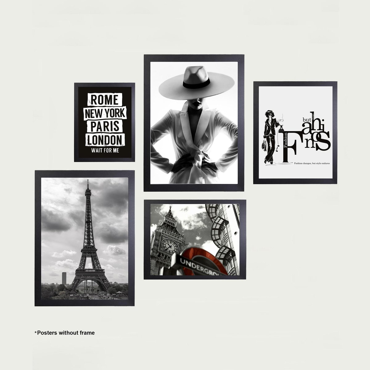 Buy Arsaa Modern Theme Picture Frames- MDF- Set of 5 from Home