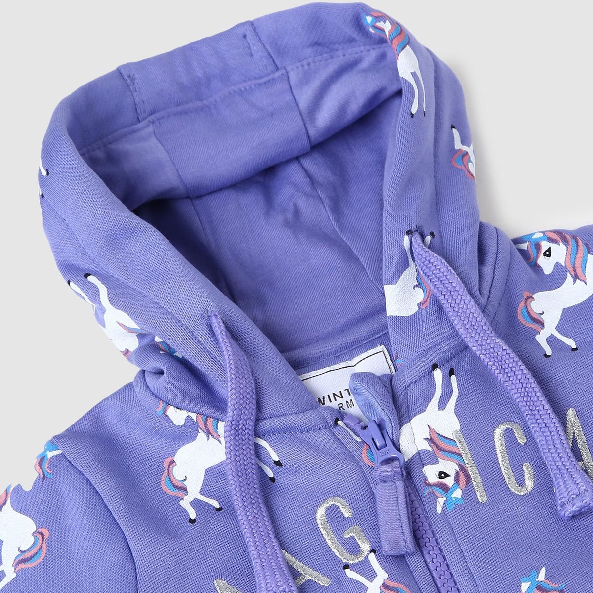 Buy Girls Unicorn Printed Hooded Sweatshirt Online at just Rs