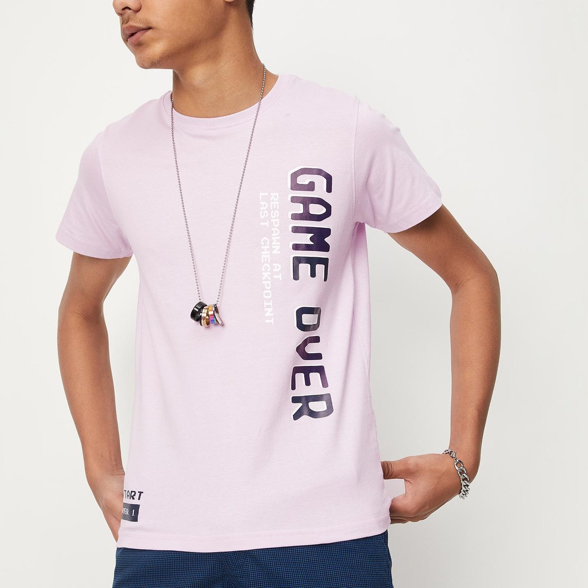 Buy Boys Typographic Printed Crew Neck T-shirt Online at just Rs