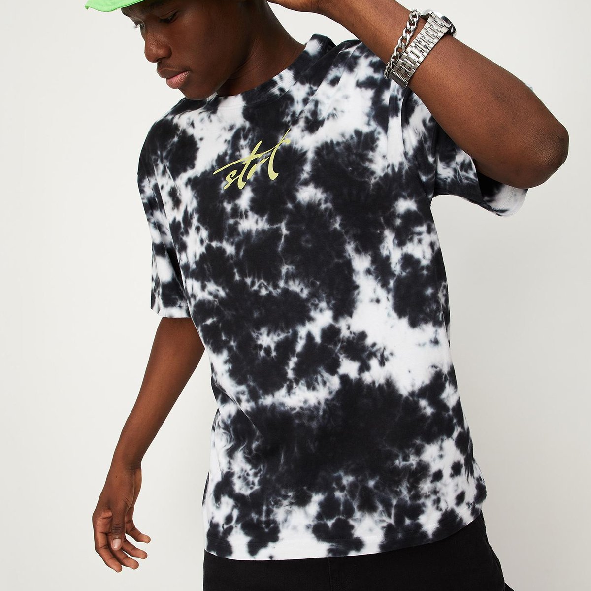 Buy URB_N Men Tie & Dye Oversized T-shirt Online at just Rs