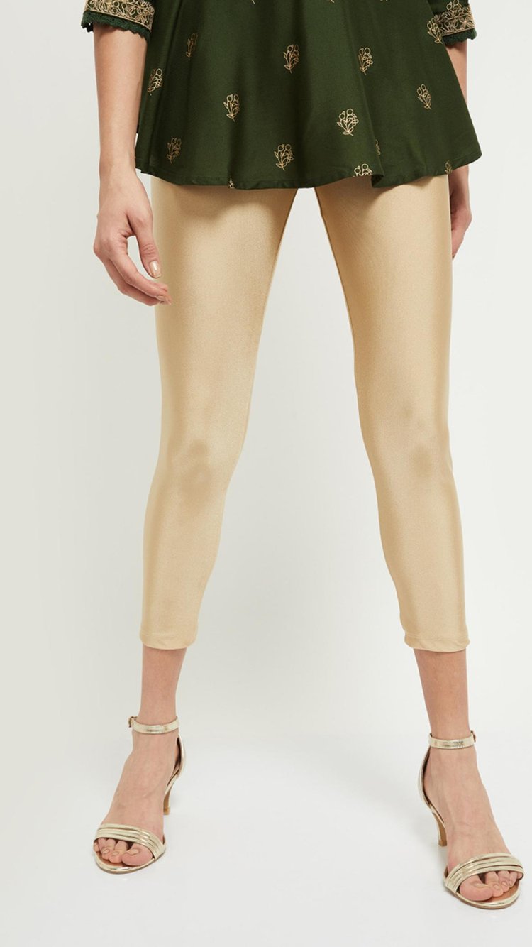 Ladies Leggings Golden Ankle Length Leggings Ladies Leggings