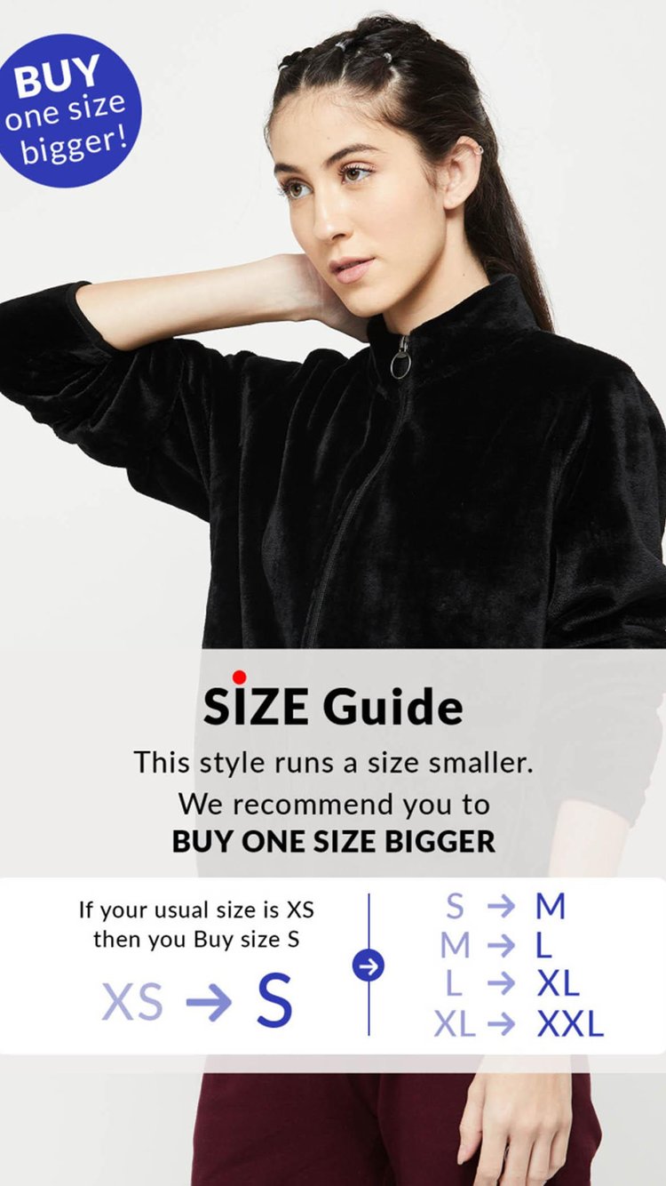 Buy Solid Velvet Finish Zip-Up Jacket Online at just Rs