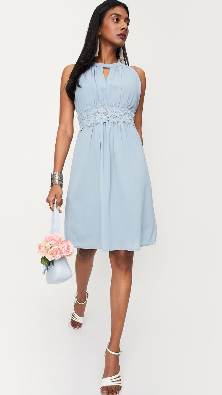 Buy Women Lace Halter Neck Dress Online at just Rs. 1299.0