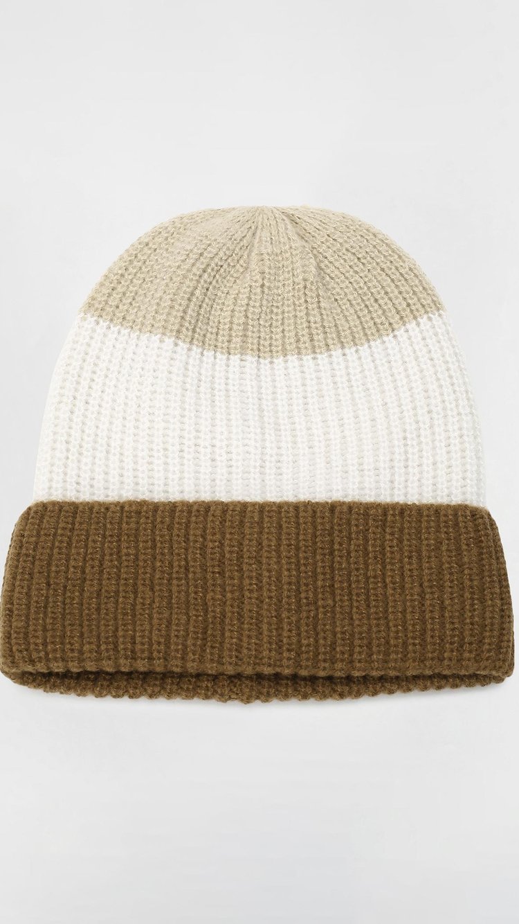 Buy Men Colorblock Knitted Beanie Online at just Rs. 399.0