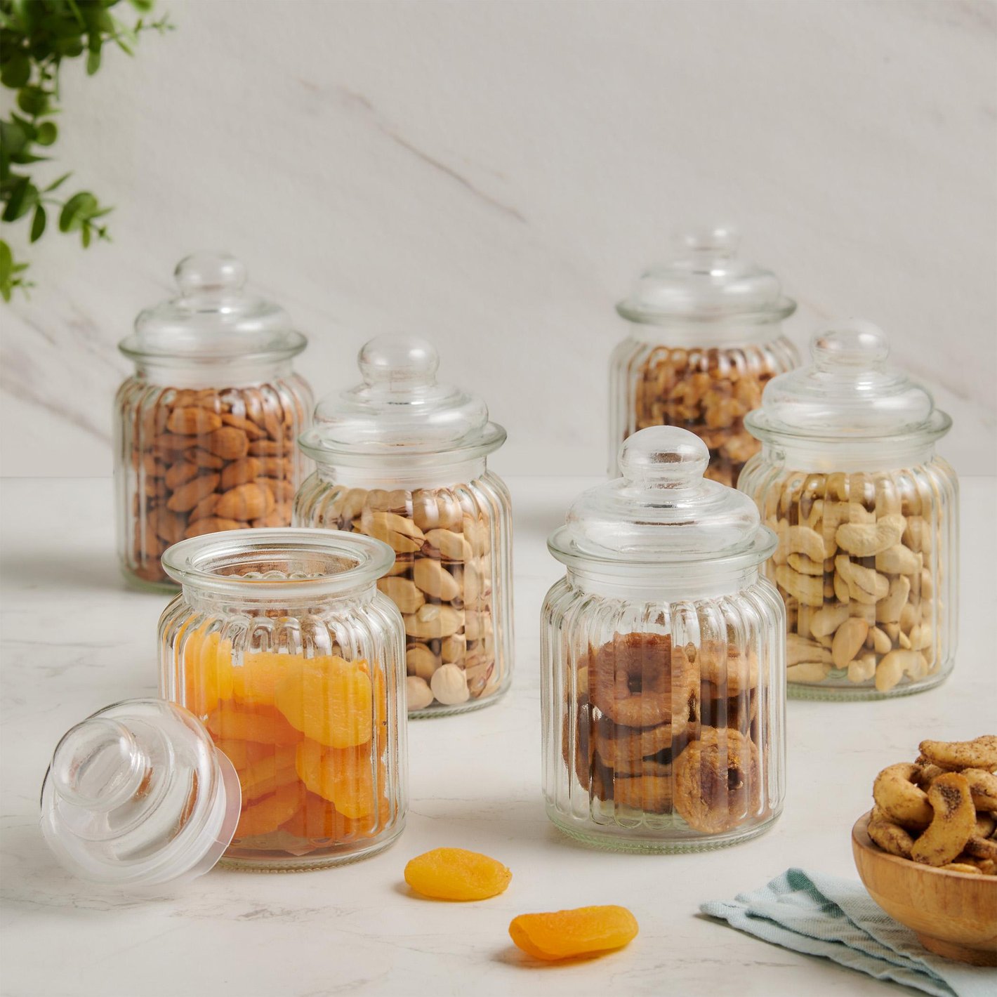 Buy Marley Set of Glass Storage Jars 250ml from Home Centre at