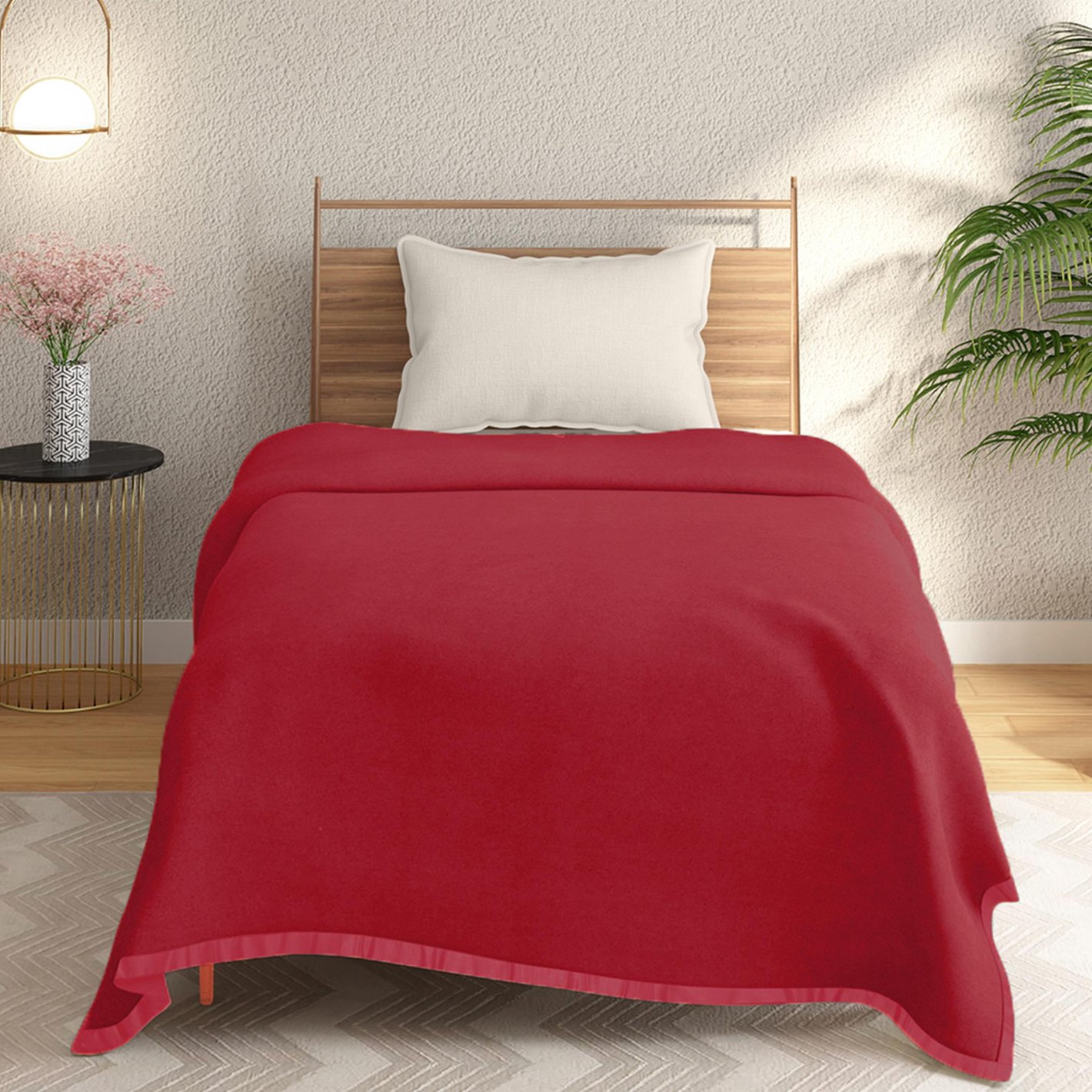 Buy PORTICO Unwind Cotton Solid Double Blanket from Portico at just INR 1499.0