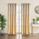 Contempo Set of 2 Colourblock Room Darkening Door Curtains