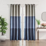 Contempo Set of 2 Colourblock Room Darkening Door Curtains
