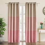 Contempo Set of 2 Colourblocked Room Darkening Door Curtains