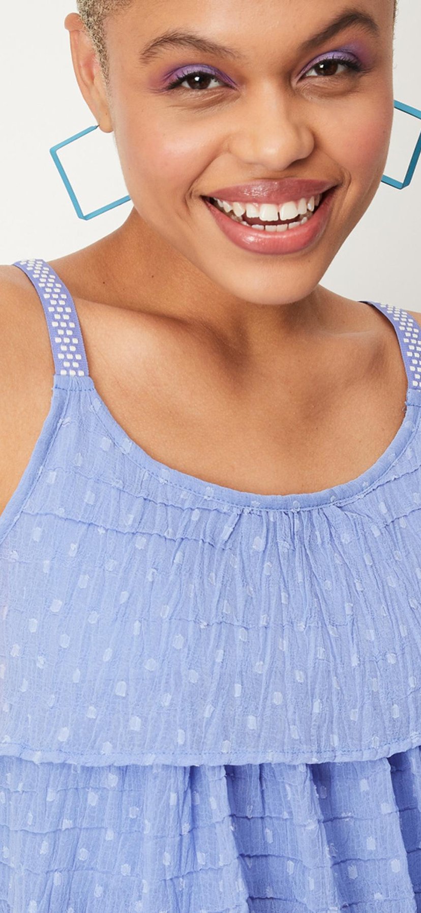 Buy Women Textured Strappy Layered Top Online at just Rs