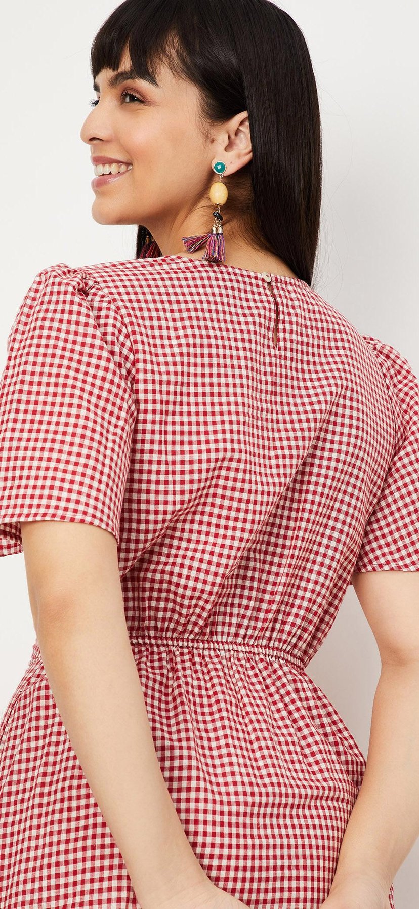 【専用出品】Curensology Gingham Check Dress 1000012639329-Red-RED-