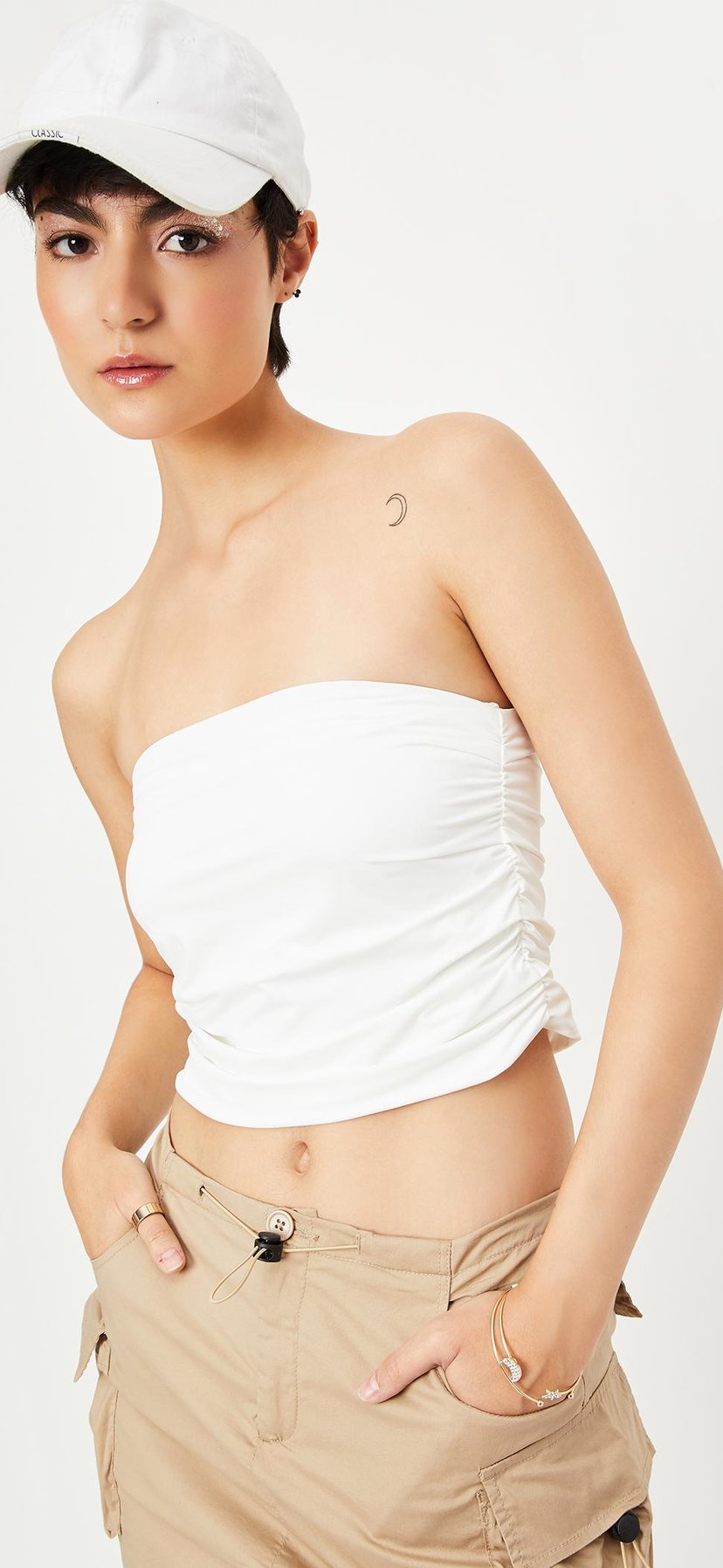 Women Black Rib Tube Top