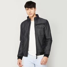 Buy JACK & JONES Men Solid Biker Jacket from JACK & JONES at