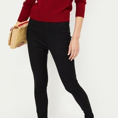 Women Solid Elasticated Jeggings