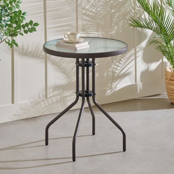 Fullerton Glass Top End Table - Brown