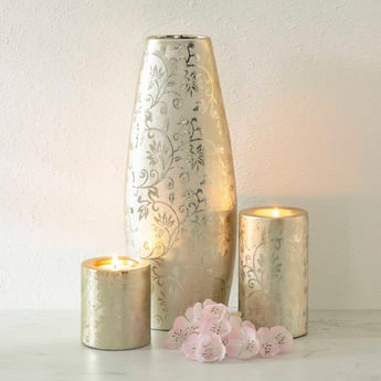 Stellar Set of 3 Ceramic Vase and T-Light Holder