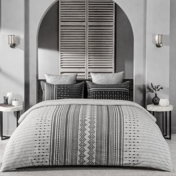 D'DECOR Africana Multicolour Striped Cotton Super King Bedsheet Set - 274x274cm - 3Pcs