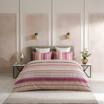 D'DECOR Optima (Lfs) Pink Printed Cotton Queen Size Bedsheet Set - 224 x 274 cm - 3Pcs