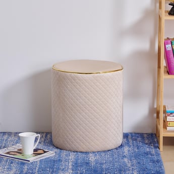 Murphy Velvet Ottoman - Beige