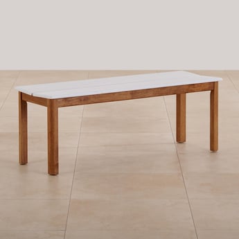 Santorini Solid Wood Dining Bench - White