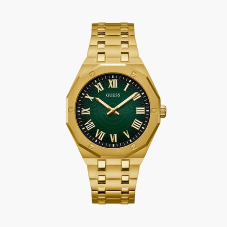 GUESS Men Round Analog Watch with Metal Strap - GW0575G2