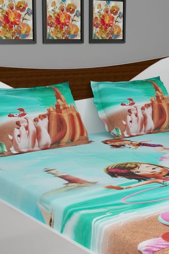 Fabulous 3 Printed Double Kids Bedsheet Set- 3 Pcs.