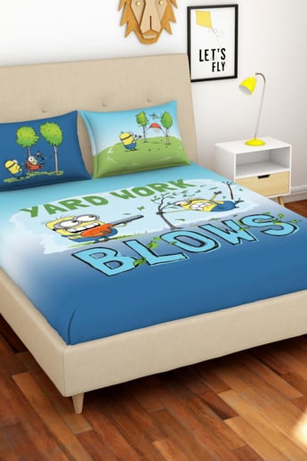 SPACES Minions 3-Piece Digital Print Double Bedsheet Set - 228 x 274 cm