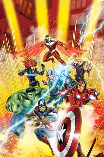 SPACES Marvel Avengers-Multicolour Printed Single Bedsheet Set-2Pcs