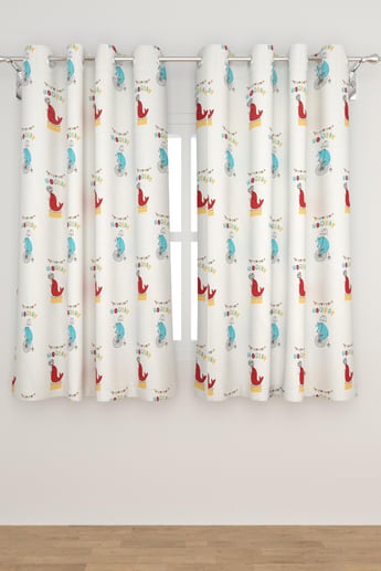 Slate Set of 2 Printed Semi-Blackout Window Curtains