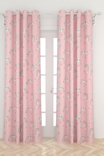 Slate Set of 2 Printed Semi-Blackout Door Curtains