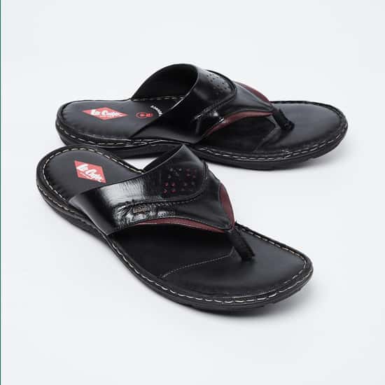 LEE COOPER Genuine Leather Thong Sandals Grey